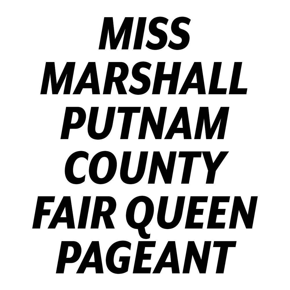 Miss Marshall Putnam County Fair Queen Pageant Word Logo White Background