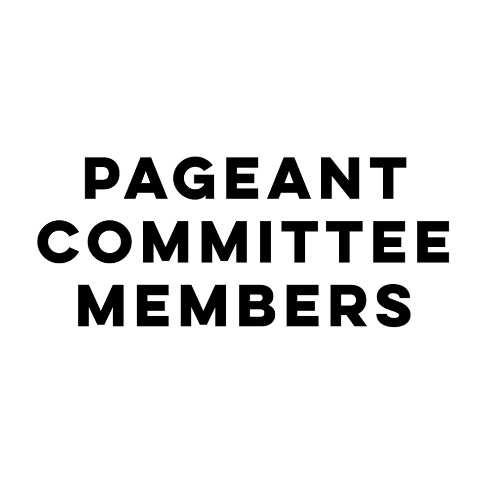 Pageant Committee Members Word Logo White Background