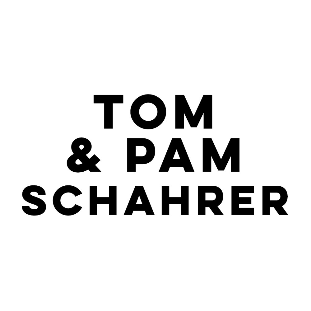 Tom & Pam Schahrer Word Logo White Background