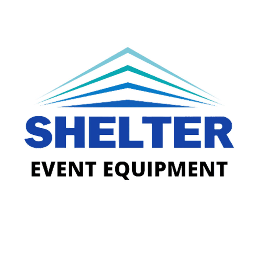 Shelter Event Equipment Logo White Background