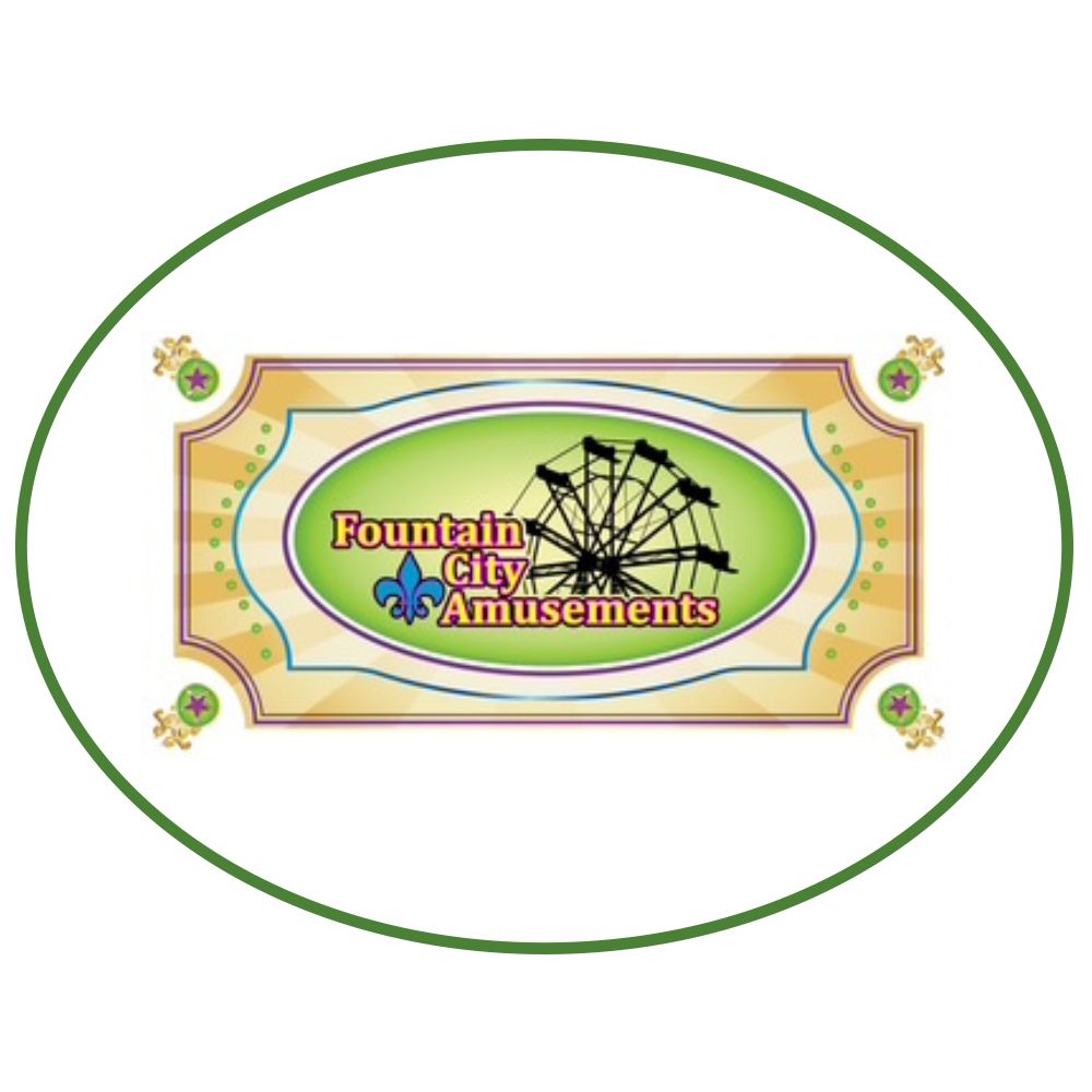 Fountain City Amusements Ticket Logo Green Border